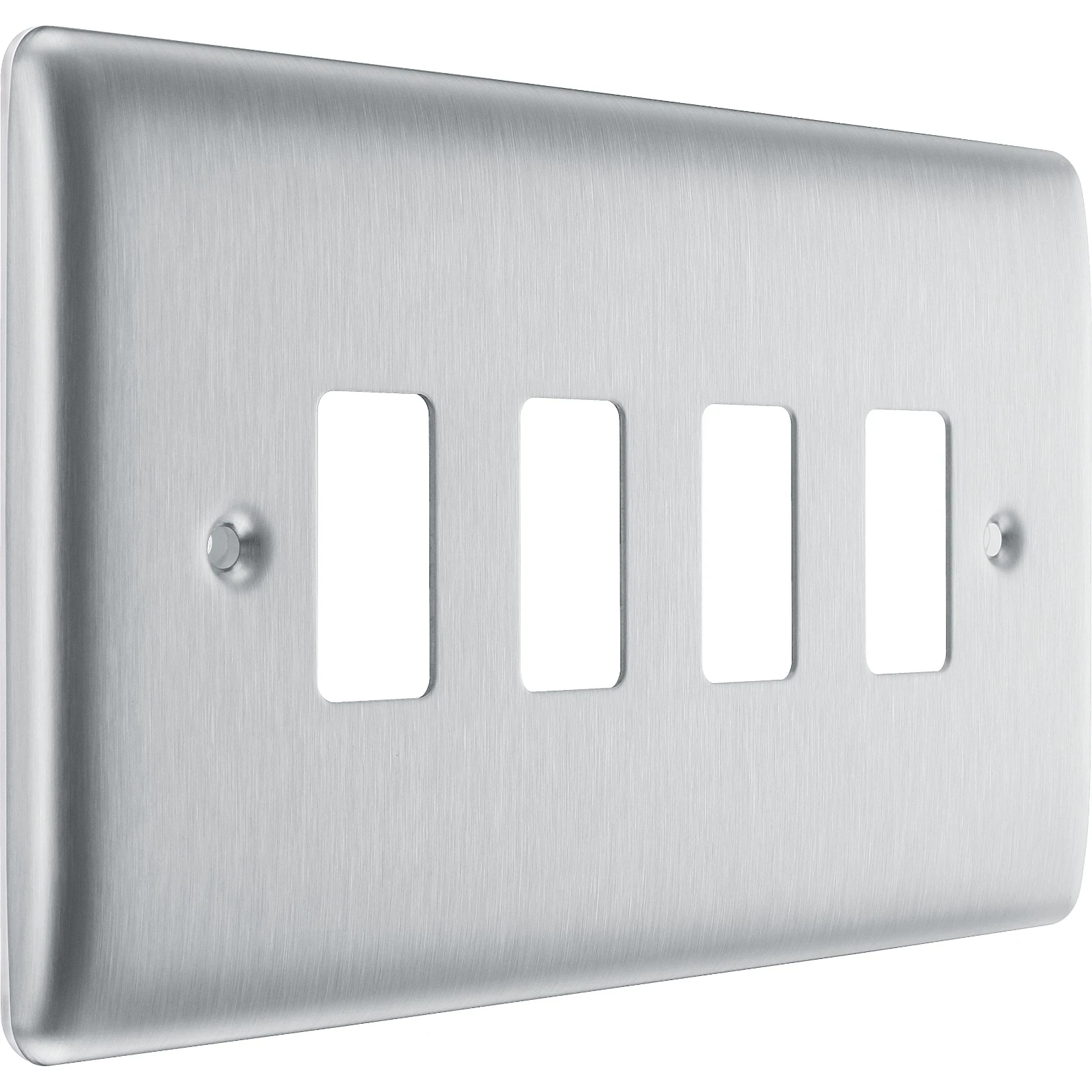 BG RNBS4 4 Gang Grid Plate Brushed Stainless - Image 4