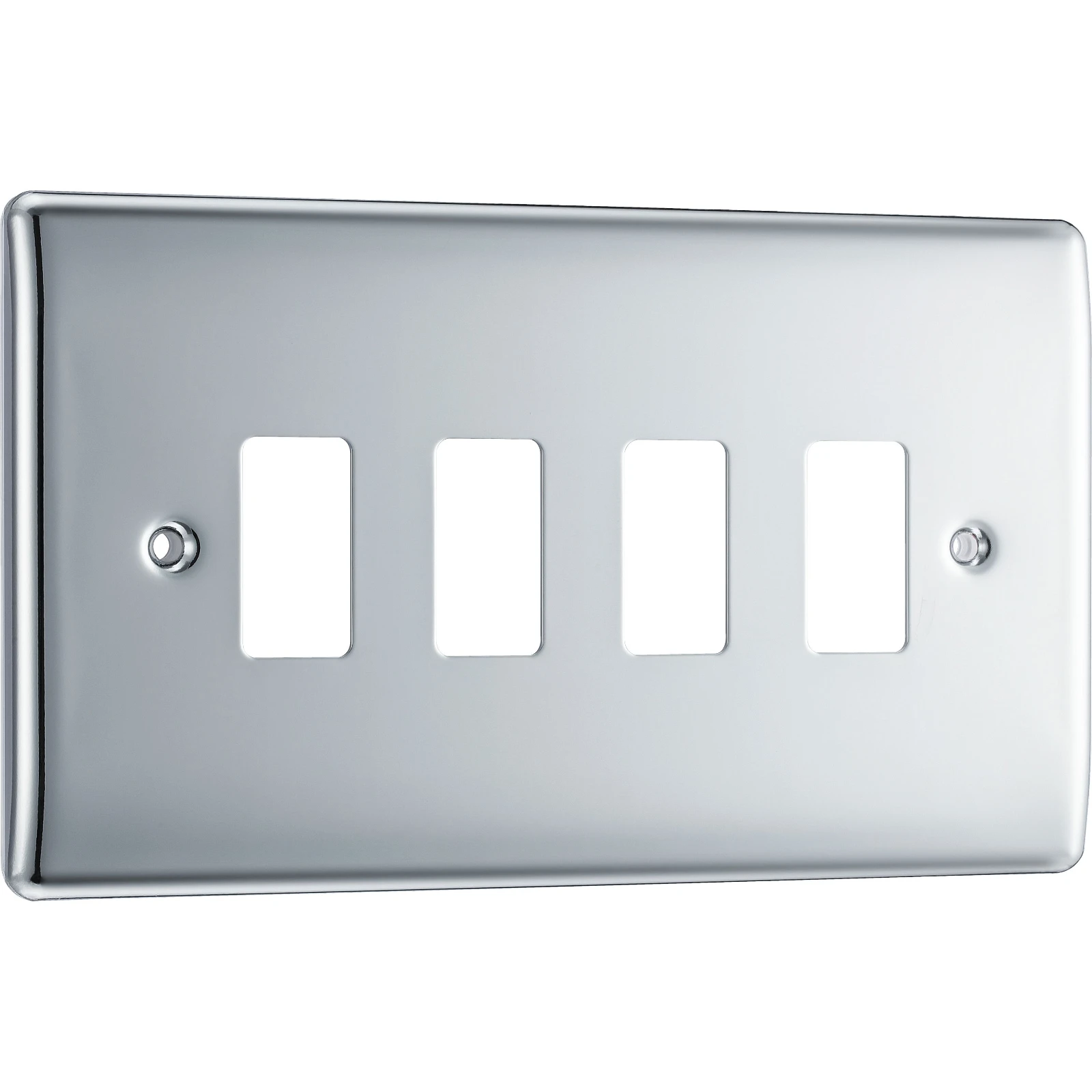 BG RNPC4 4 Gang Grid Plate Polished Chrome - Image 3