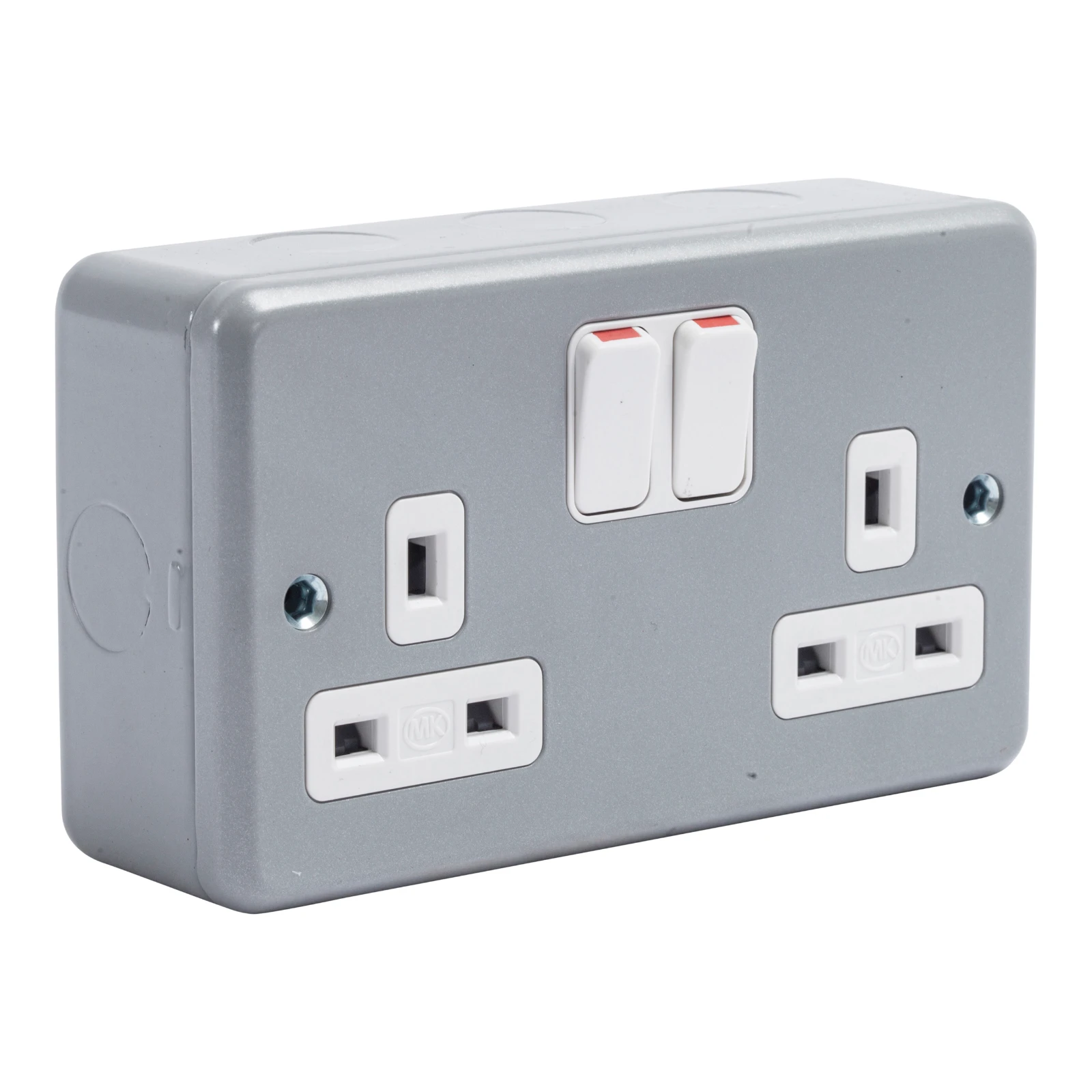 Metalclad Plus 2-Gang 13A Metalclad Switch Socket 2-Pole 146mm x 86mm x 51mm Grey - Image 3