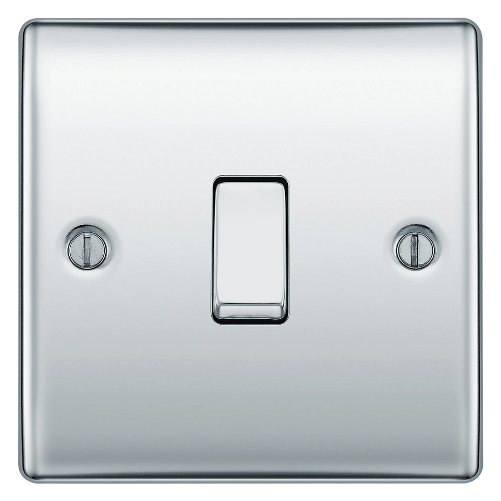 BG Nexus NPC13 Plate Switch Polished Chrome Intermediate 10A - Image 4