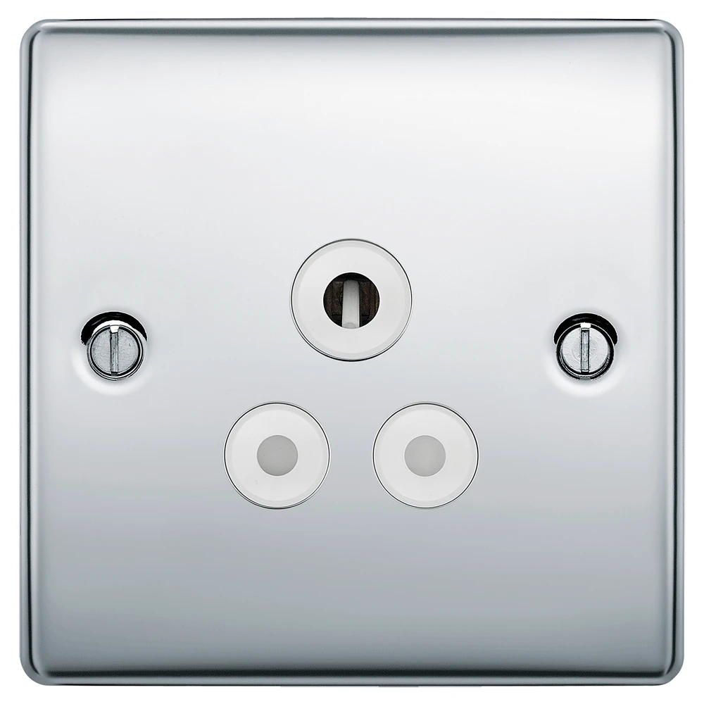 BG Nexus NPC29W Polished Chrome Unswitched Socket Round Pin 5A - Image 4