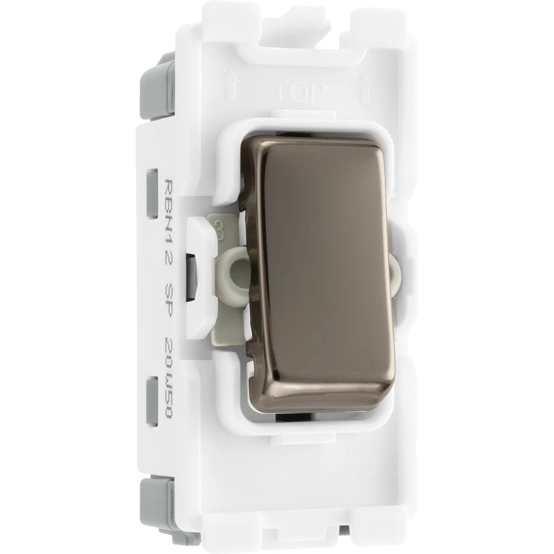 BG RBN12 20A SP Grid Switch - 2 Way Black Nickel - Image 3