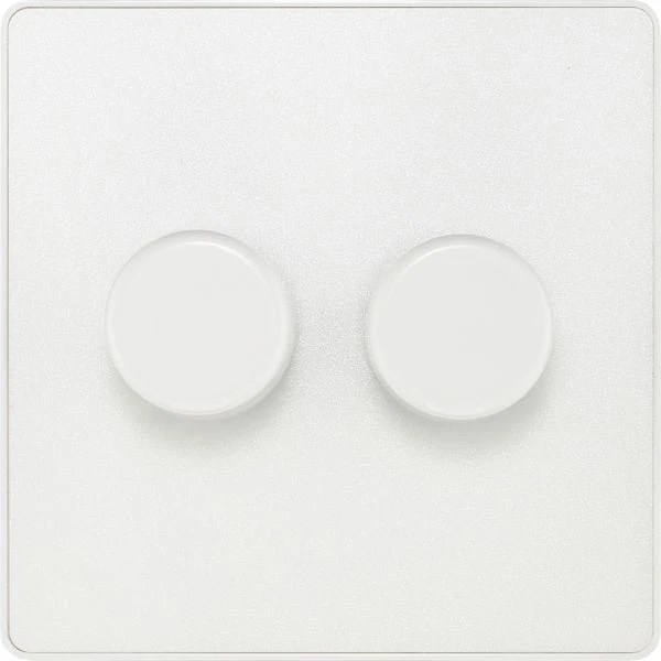 BG Evolve PCDCL82W 200W 2 Gang 2 Way Dimmer Push On/OFF (Trailing Edge) Pearlescent White - Image 3