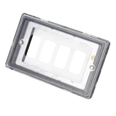 4 Module Grid 86X146mm Black Front Plate - Image 3