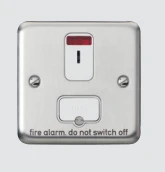 Isolator 1 Gang Double Pole Secret Key Alarm 13A Brushed Stainless Steel - Image 3