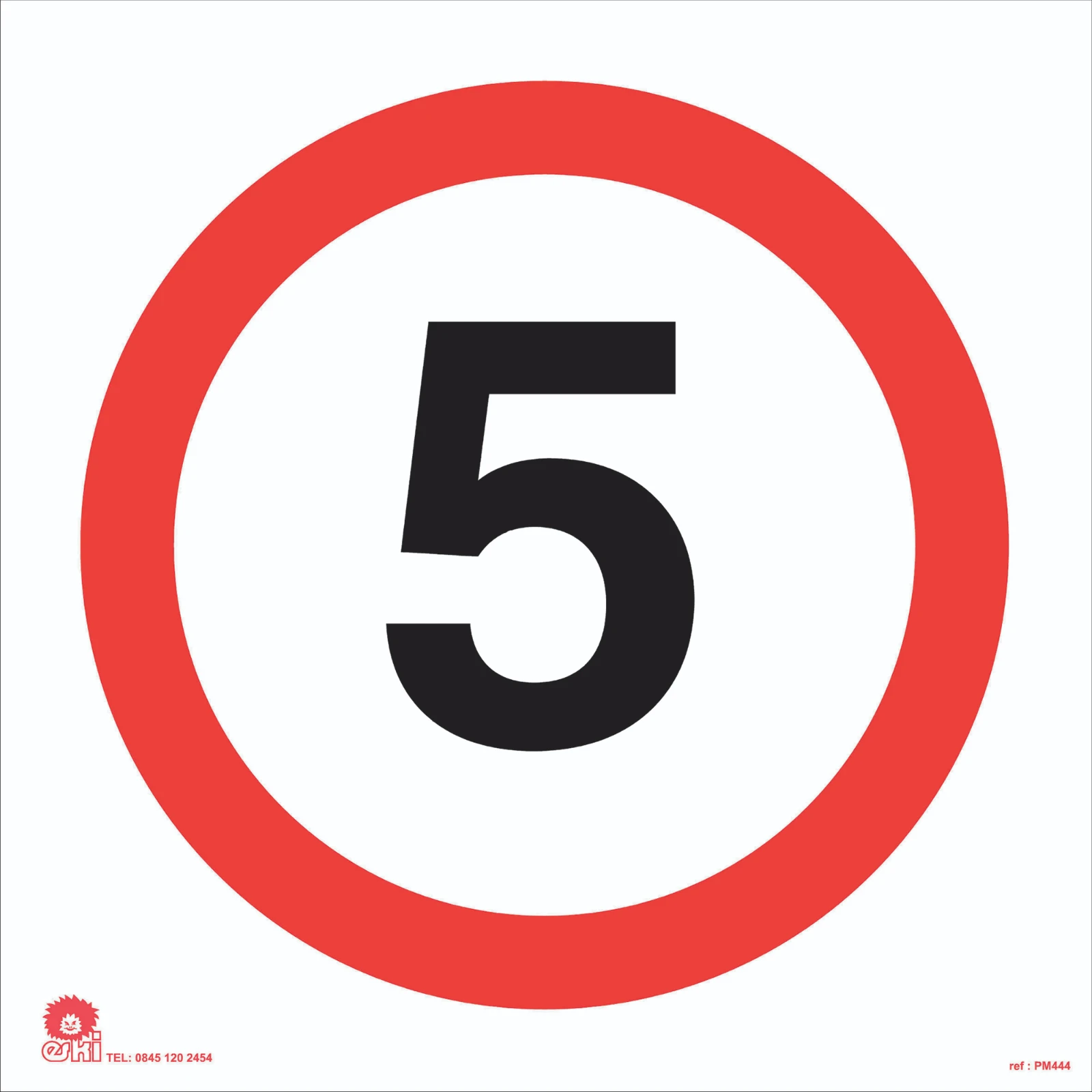 5mph 600mm Red/White Metal Sign - Image 3