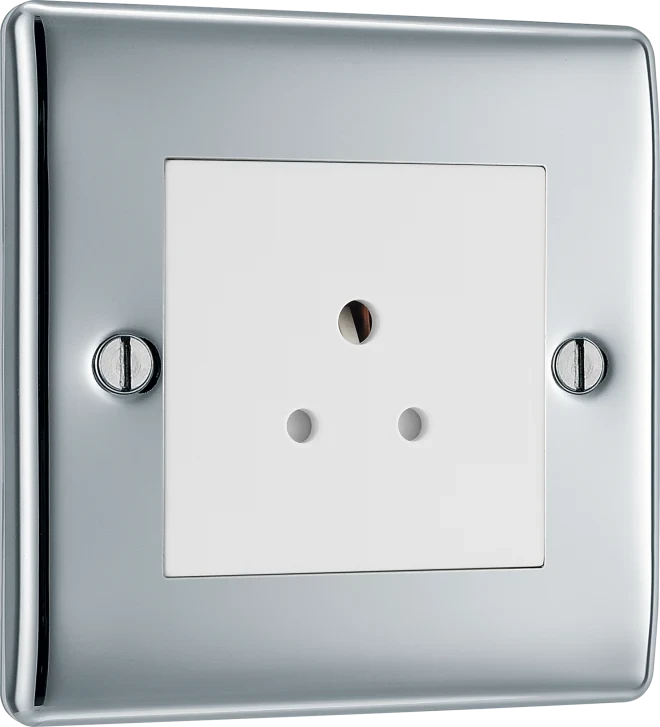 BG Nexus NPC28W Polished Chrome Unswitched Socket Round Pin 2A - Image 4