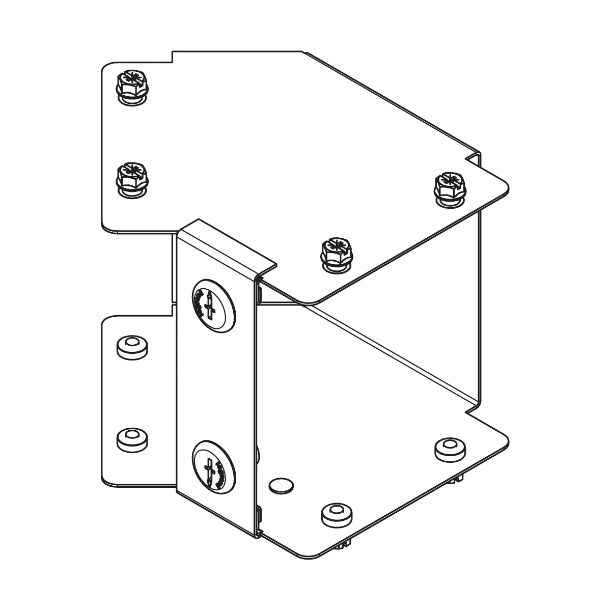 Legrand Salamandre IP30 2 Compartment Pre-Galvanised Steel Distribution Trunking Inside Lid 45° Bend 100mm x 50mm - Image 4