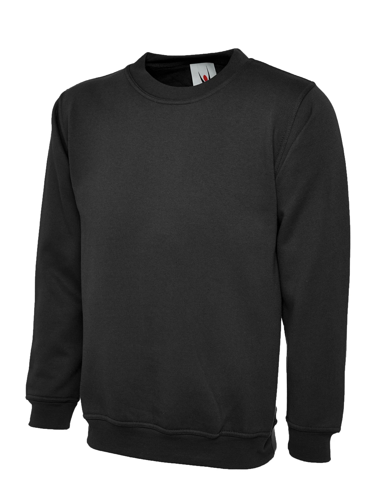 Brushed Effect Classic Sweatshirt XXXL Black - Image 3