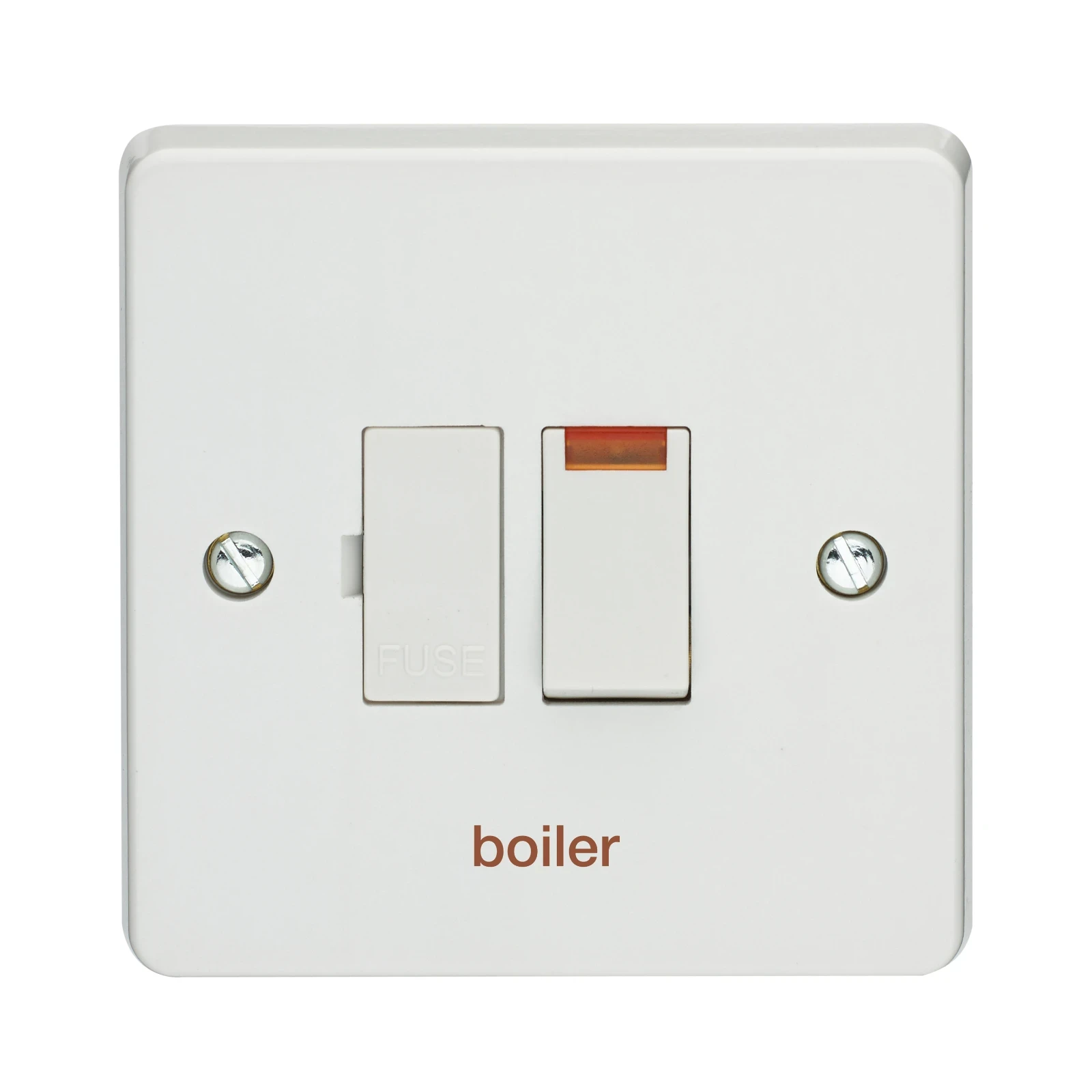 13A Double Pole Switched Fused Spur Connection Unit With Neon Printed 'Boiler' - Image 3