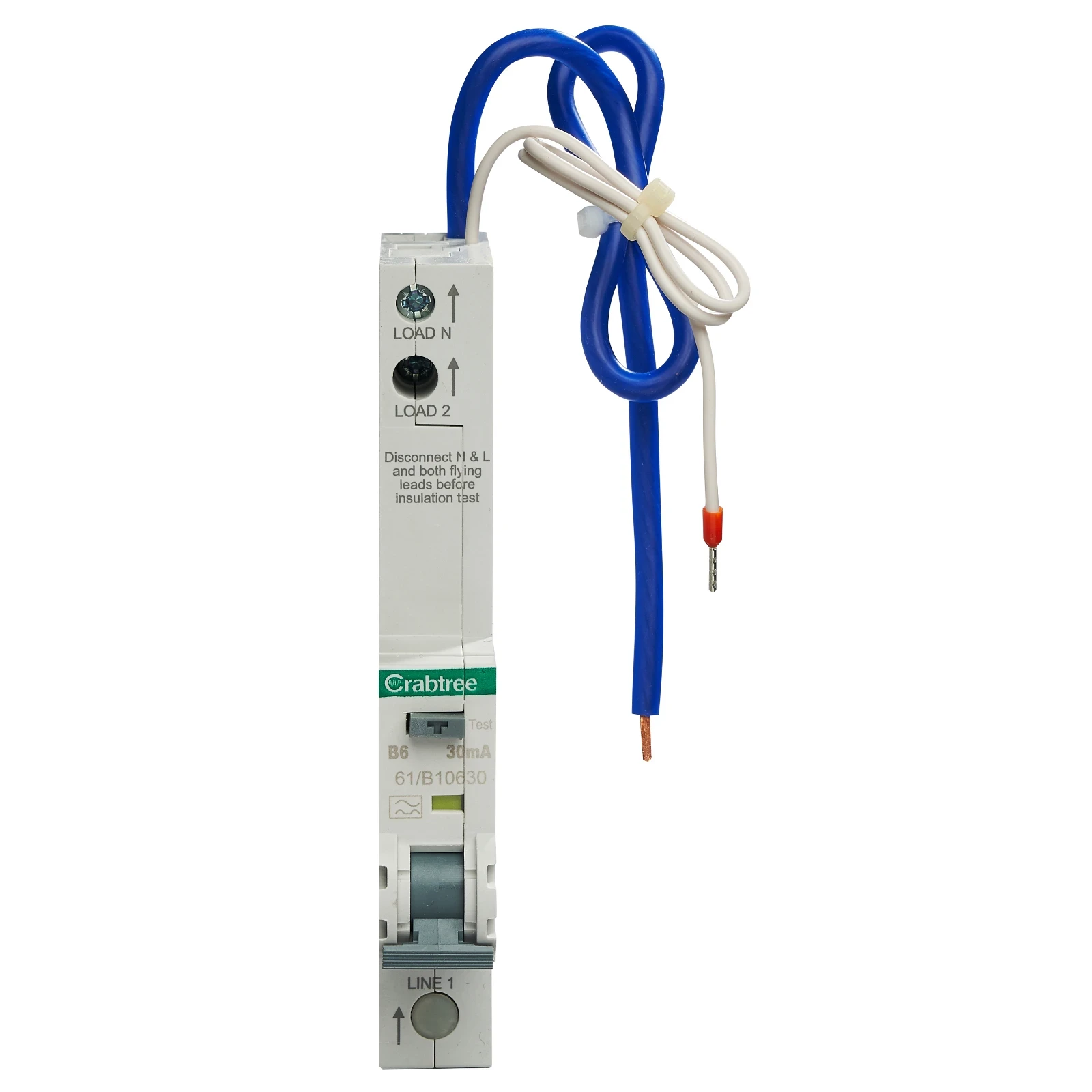 Crabtree RCBO (61/B10630) 6A - B Curve - 30mA 6kA - Image 3