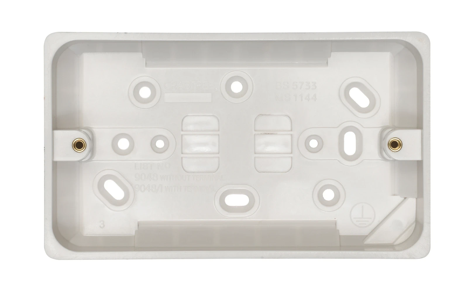 Crabtree S9048 Twin 28mm/30mm Moulded Box White - Image 3