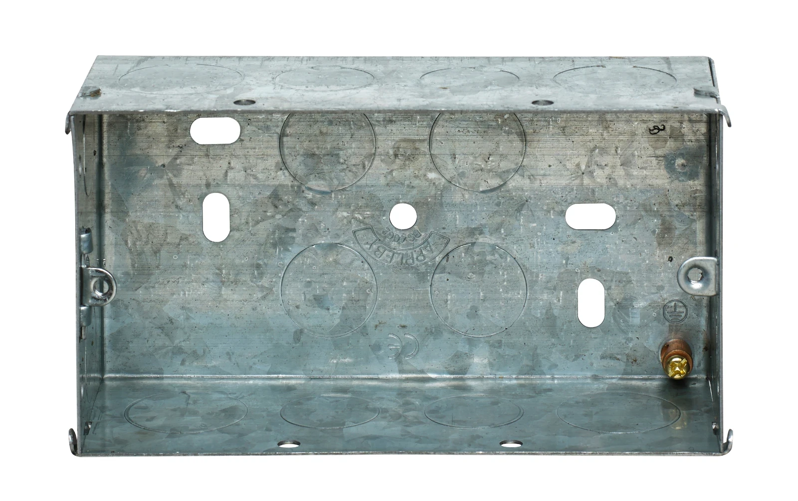 2 Gang Adjustable Lug Flush Steel Installation Box 47mm Depth - Image 3