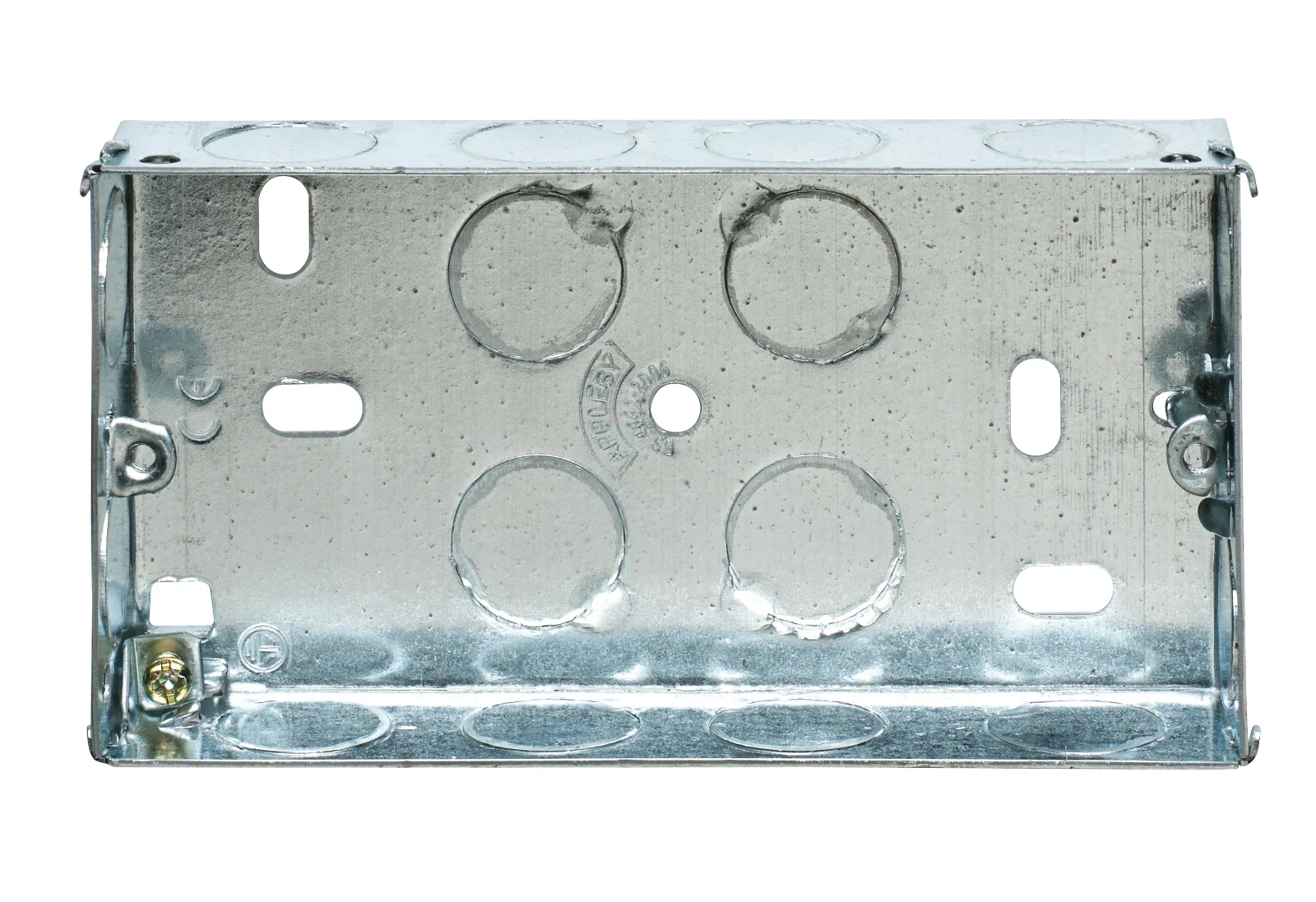 2 Gang Adjustable Lug Flush Steel Installation Box 25mm Depth - Image 3