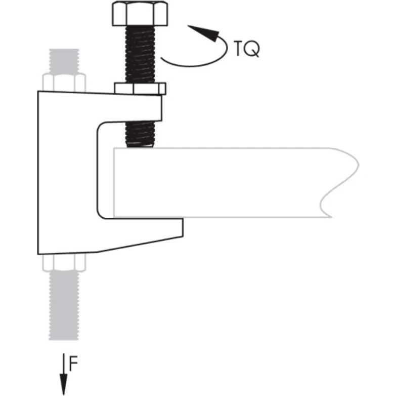 Universal Beam Clamp, Plain, 11 mm Hole, 20 mm Max Flange - Image 4