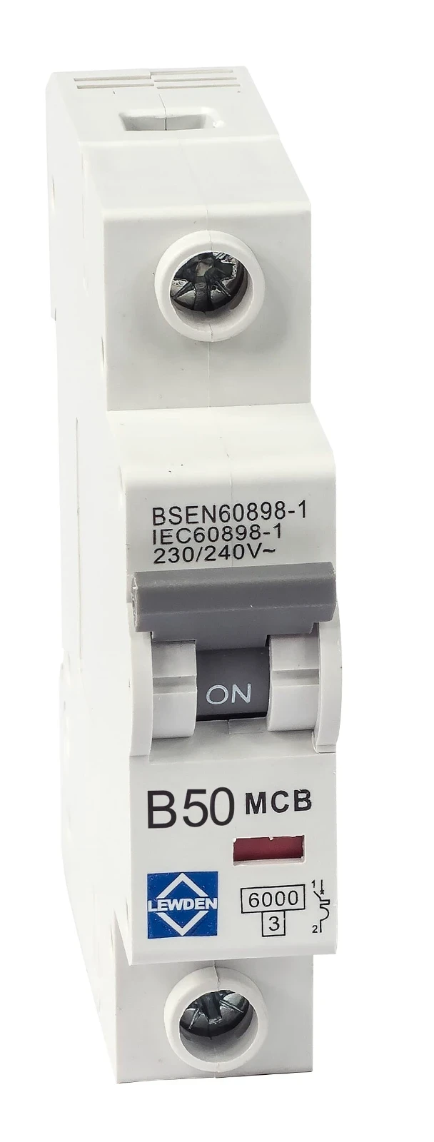 Lewden MCB Type B 1 Pole 50A 6kA DIN Rail (G06-1B50) - Image 3
