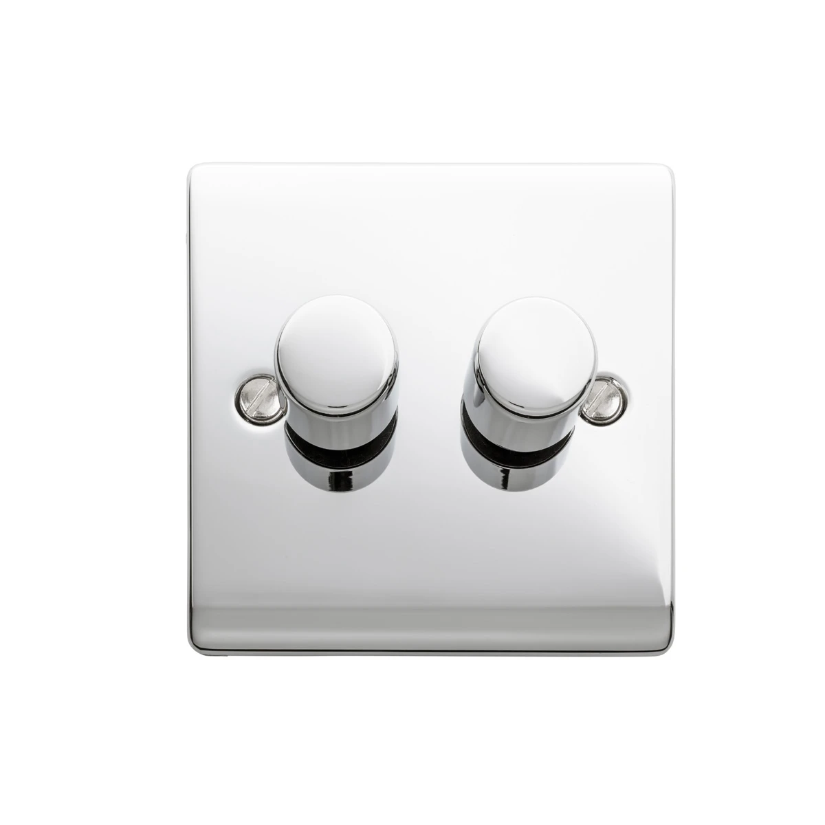 Designa 22DIM4002 2 Gang 2 Way 400W Push Dimmer Switch Polished Chrome - Image 3