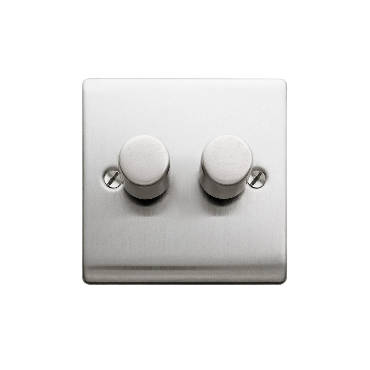 Designa 23DIM4002 2 Gang 2 Way 400W Push Dimmer Switch Satin Steel - Image 3