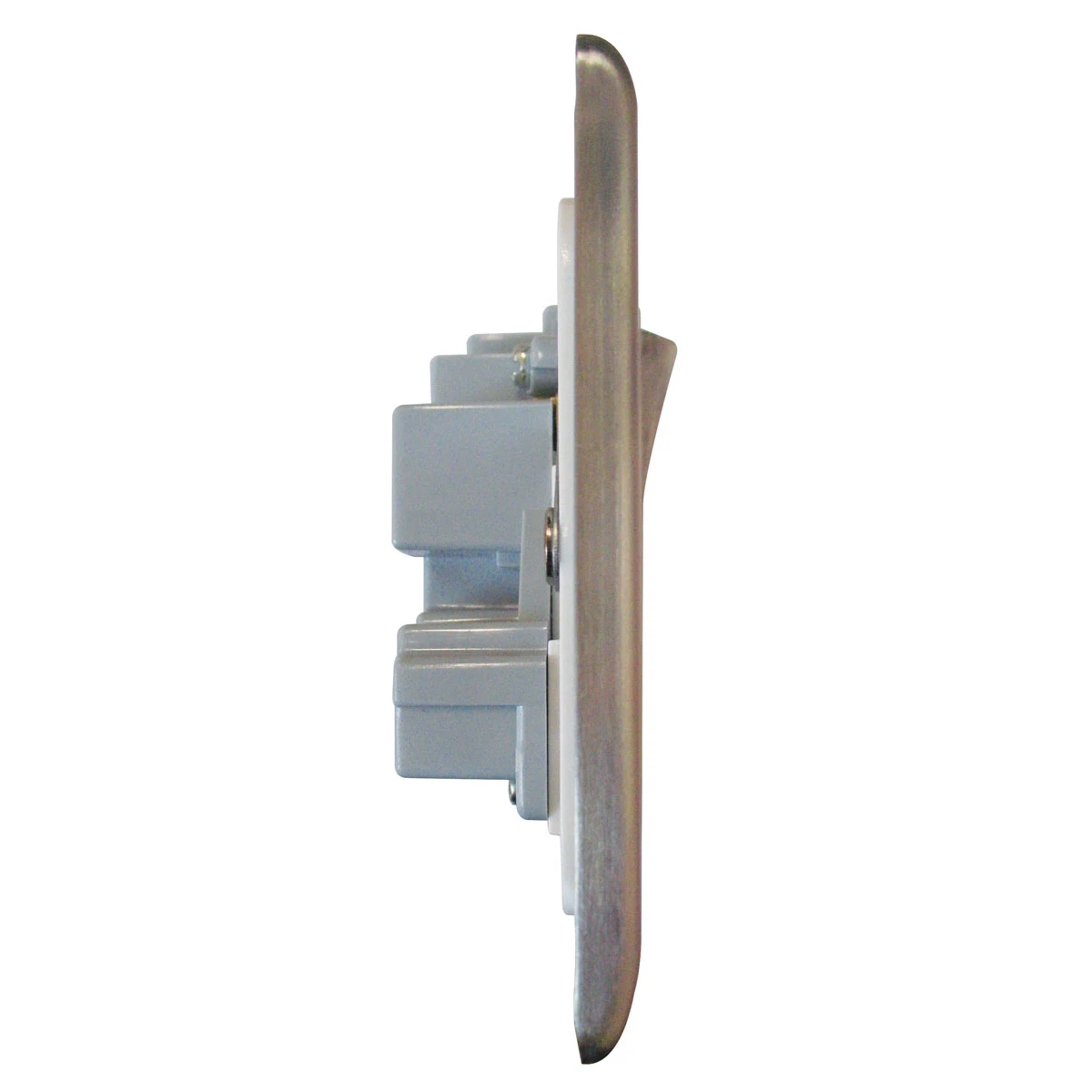 Designa 23SS132DP 2 Gang 13A Double Pole Switched Double Socket Satin Steel With White Insert - Image 4