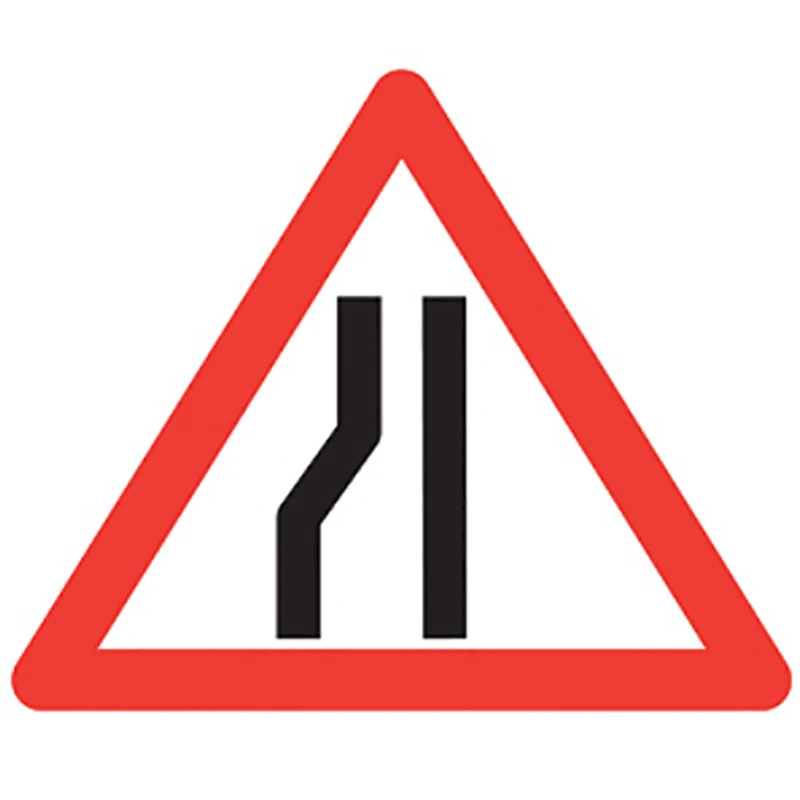 Road Narrows Off Side Road Sign 600mm Metal - Image 3