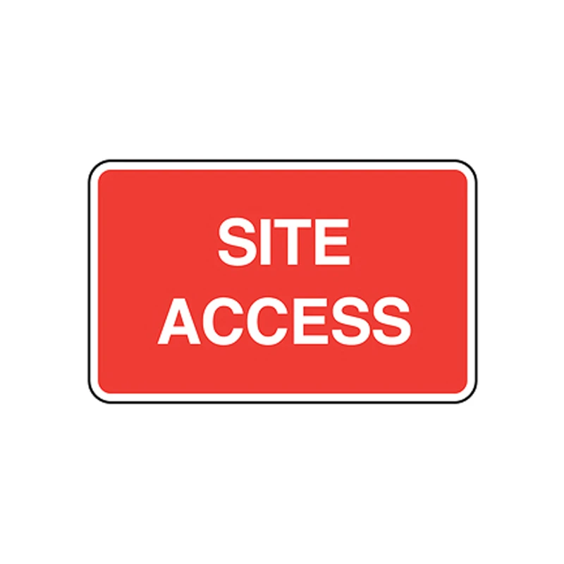 Site Access Road Sign 1050 x 750mm Metal Red/White - Image 3
