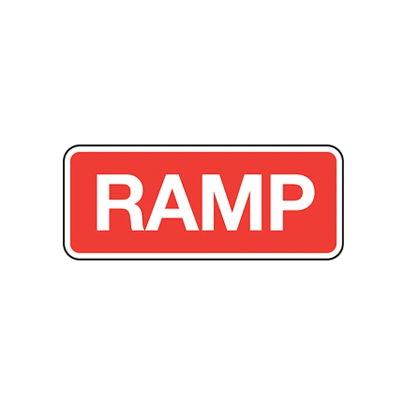 Ramp Road Sign 1050 x 450mm Metal Red/White - Image 3