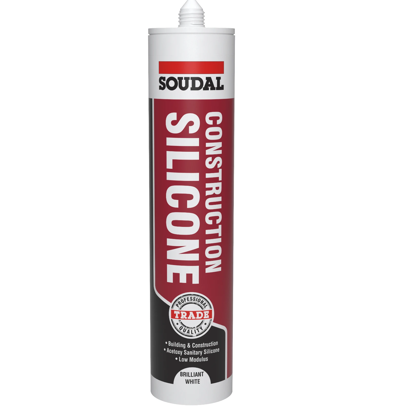 Soudal Construction Silicone Brilliant White 290ml - Image 3