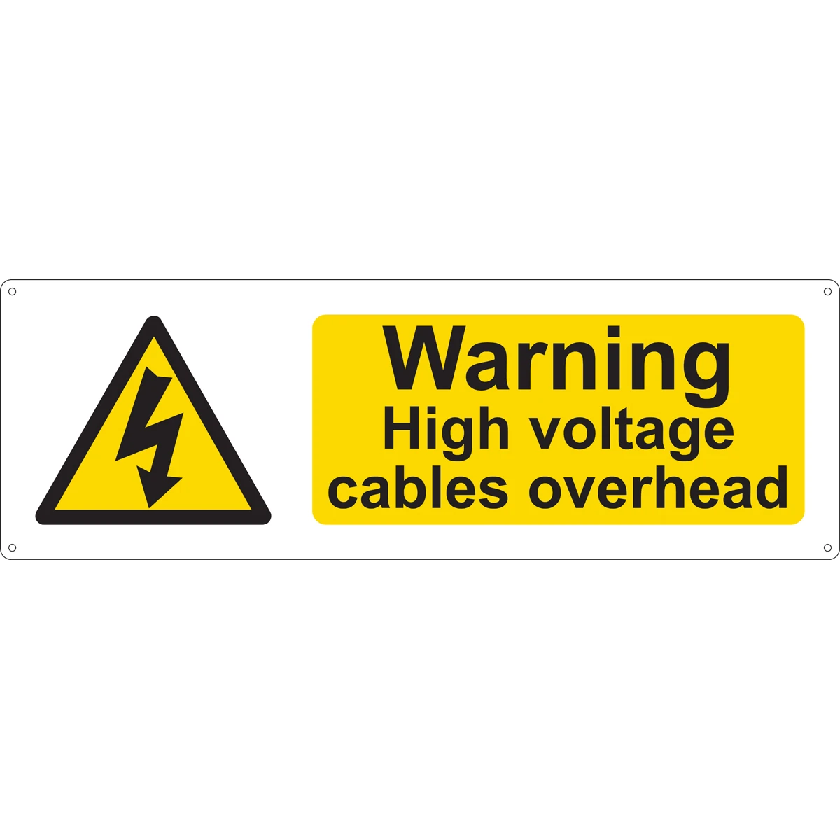 Warning High Voltage Cables Overhead Sign - Image 3