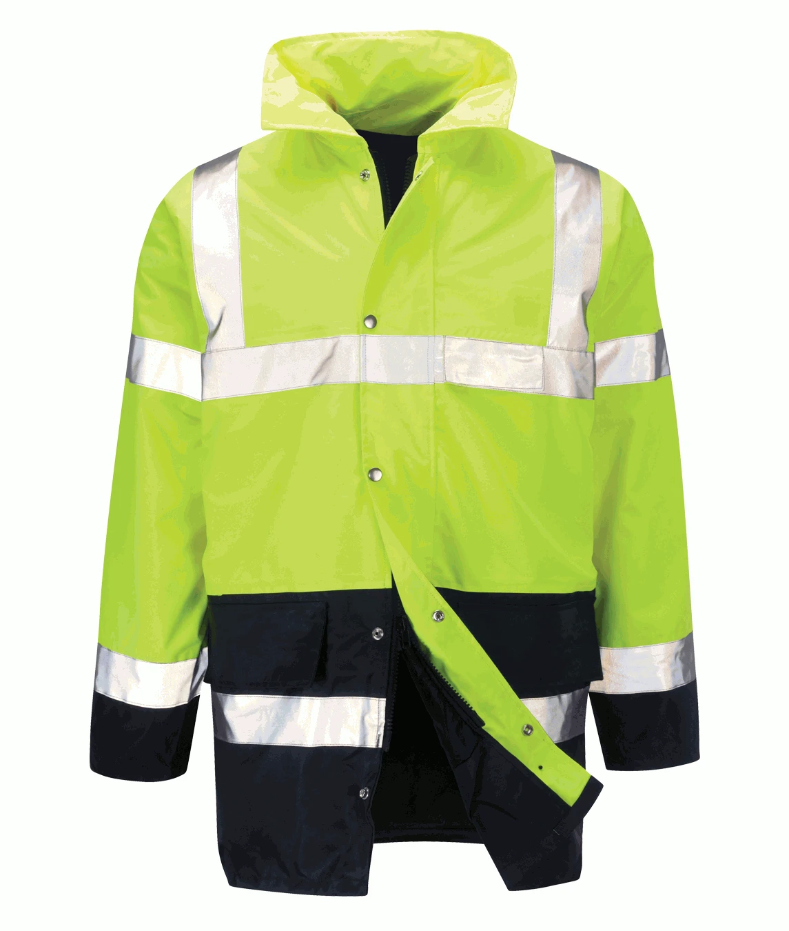 HI-Vis 2-Way Zip AntI-Wicking Cuff Jacket Medium Yellow/Navy - Image 3