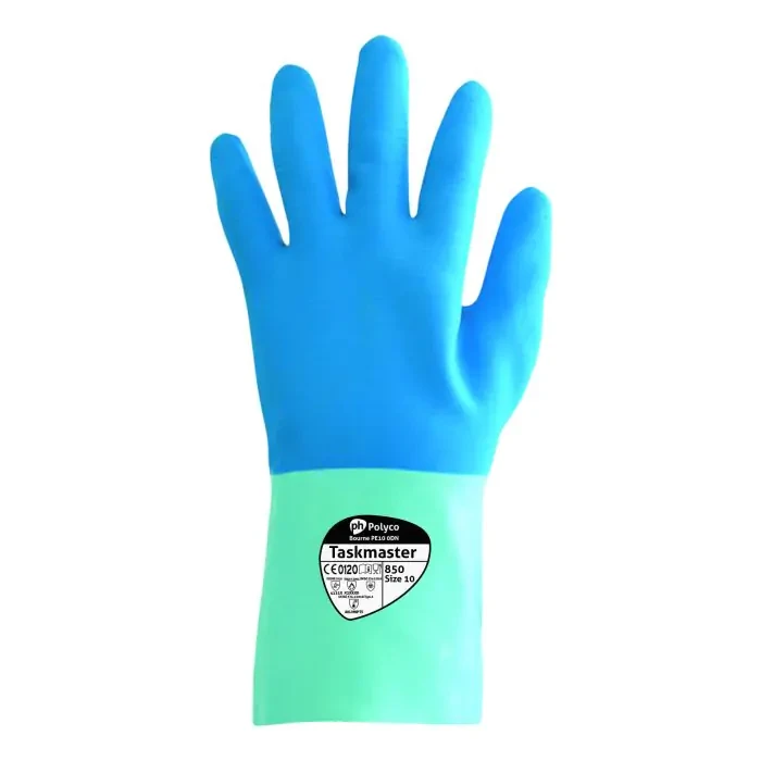 Gloves Taskmaster Durable Gauntlet Size 10 Natural Latex Blue - Image 3