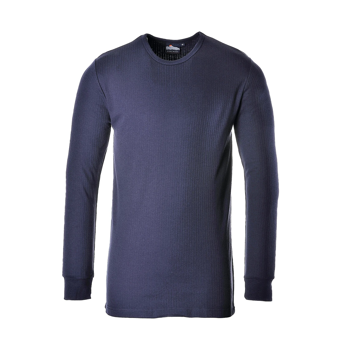 Portwest B123 Thermal Polycotton Long-Sleeved T-Shirt XXXL Navy - Image 3