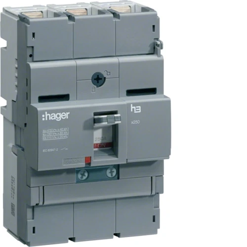 Hager MCCB X250 3 Pole 40kA 200A TM - Image 3