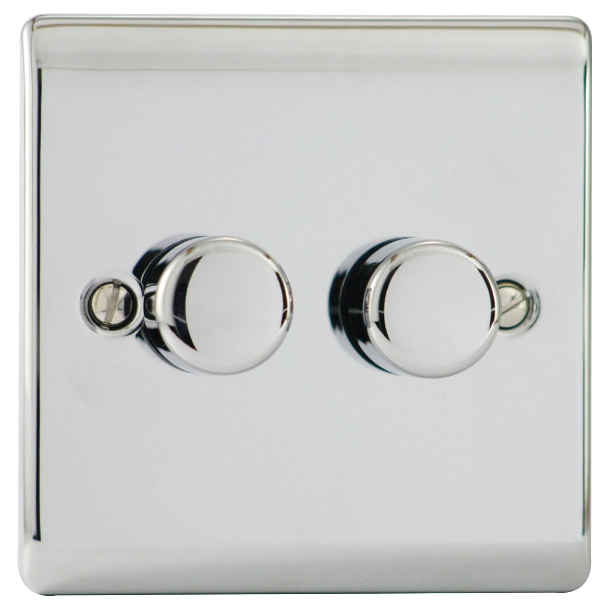 Designa 22DIM4002 2 Gang 2 Way 400W Push Dimmer Switch Polished Chrome - Image 4