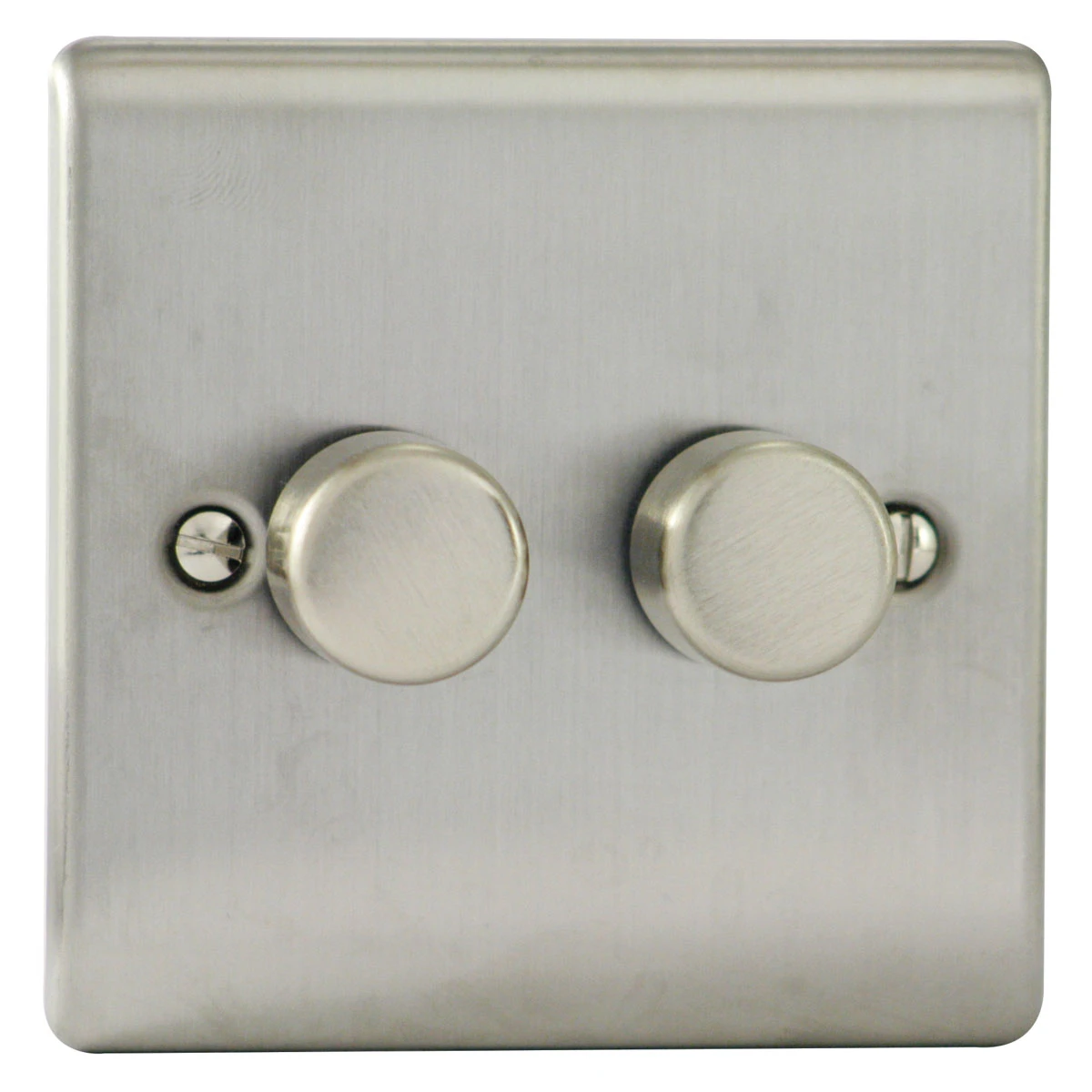 Designa 23DIM4002 2 Gang 2 Way 400W Push Dimmer Switch Satin Steel - Image 4