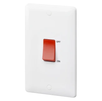 Switch 2 Gang DP 2G Portrait 45A White - Image 3