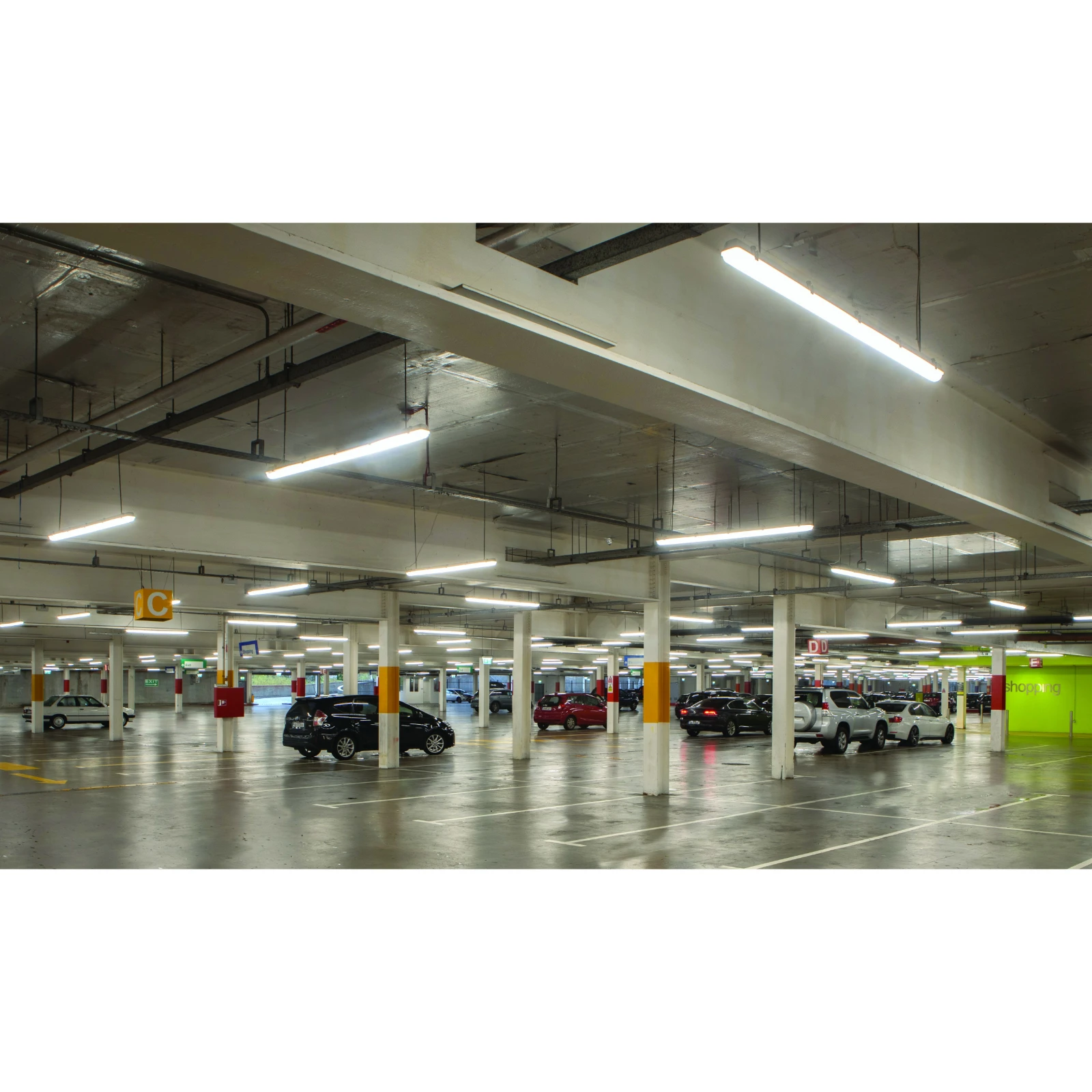 5ft Twin 58W LED Corrosion Proof Batten Fitting IP65 Grey 4000K - Image 4