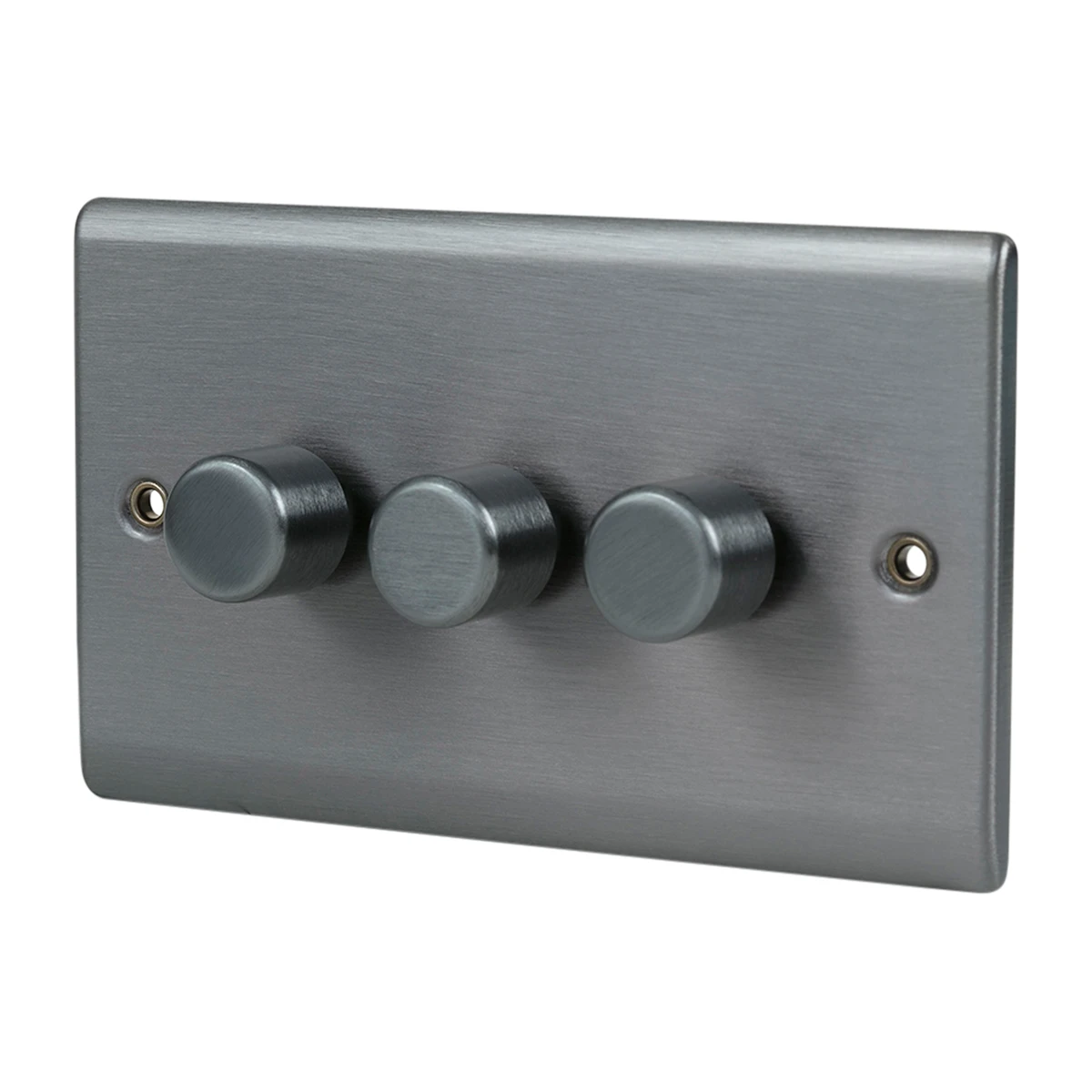 Designa 25DIM4003 3 Gang 2 Way 400W Push Dimmer Switch Graphite - Image 3