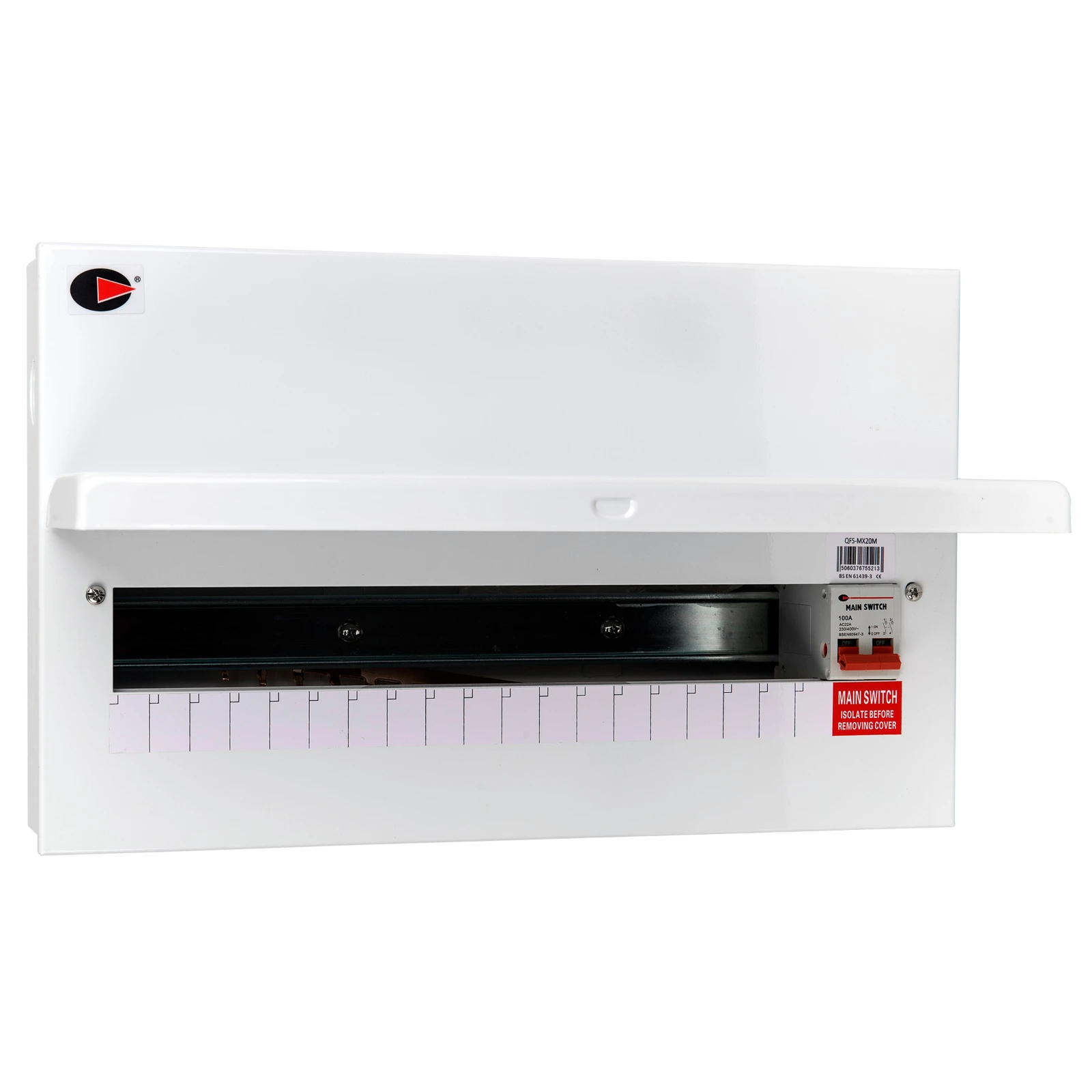 CGD QFS-MX20M 19 Way Metal Clad Consumer Unit with 100A Isolator Incomer - Image 3
