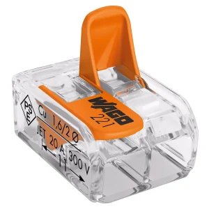 Wago 221-412 32A Compact 2 Port Lever Connector Transparent - 100 Pack