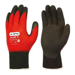 Skytec Beta 1 Red Nitrile Foam Grip Gloves - 10/XL
