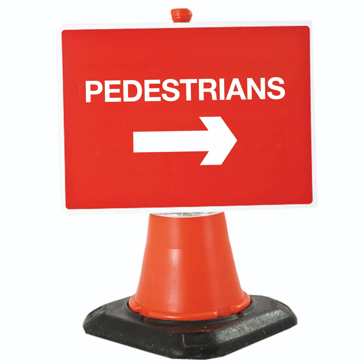 Pedestrians with Movable Arrow Cone Mounted Sign 600 x 450mm