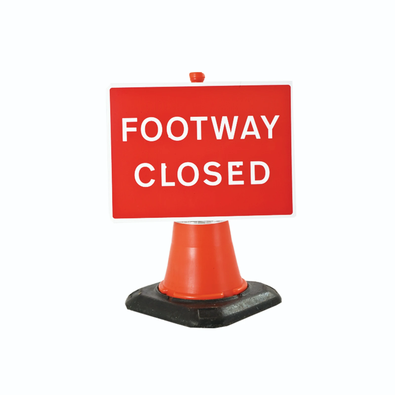 Sign Cone Mounted 'Footpath Closed' 600 x 450mm Red/White