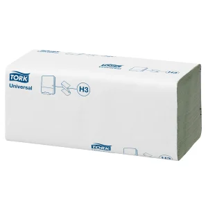 Universal 23cm Tork Green Singlefold Hand Towel