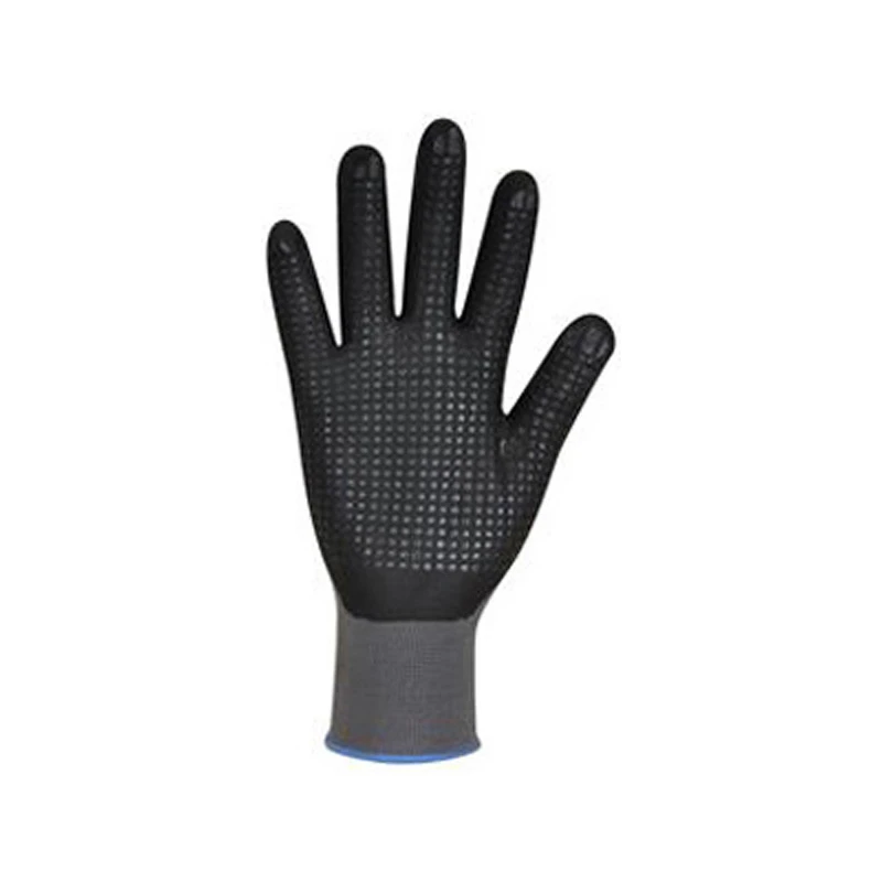 Gloves Polyflex Grip Knitted Foam Nitrile Dot Size 9 Grey - Image 2