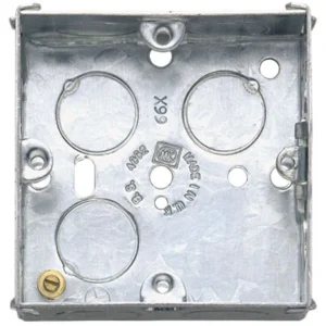 Box 1 Gang Flush 75 x 75 x 35mm Steel One Adjustable Lug