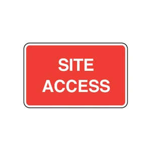 Site Access Road Sign 1050 x 750mm Metal Red/White