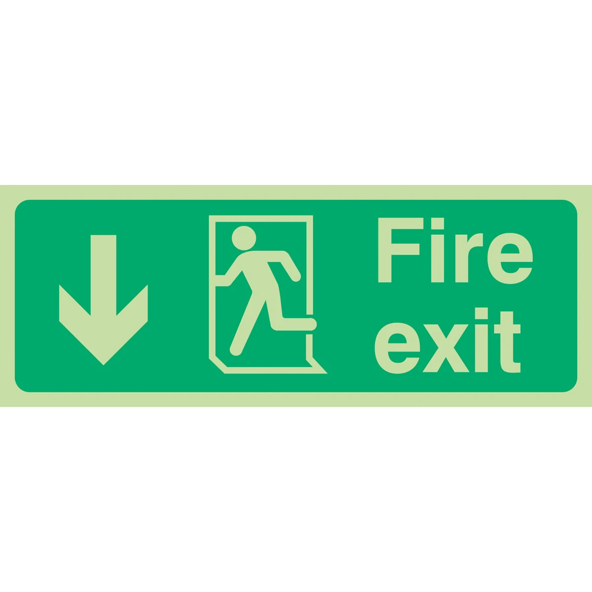 Sign 'Fire Exit Arrow Down' Photoluminous Green - Image 2