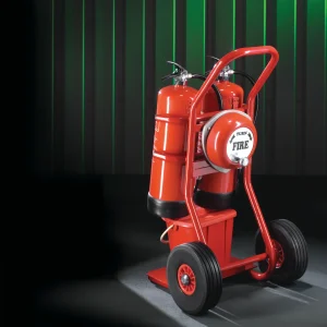 Red Fire Point Mobile Metal Trolley