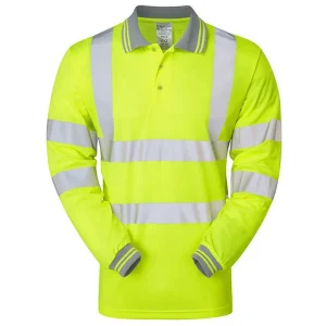 Long Sleeve Polo Shirt Medium Yellow