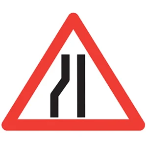 Road Narrows Near Side Road Sign 600mm Metal